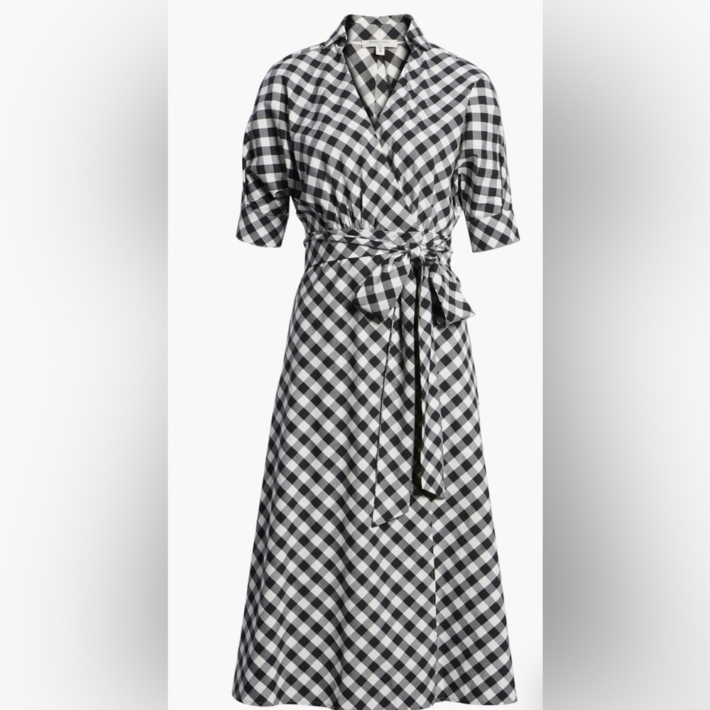 Habitual Gingham MIDI Wrap Dress XS